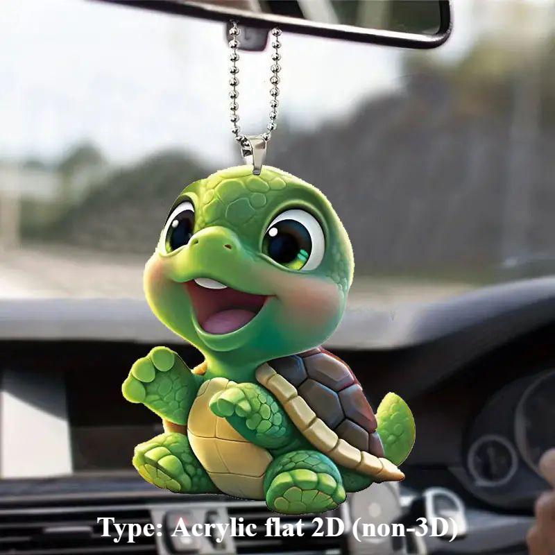 Акриловый плоский 2D-новый продукт, маленькая черепаха, кулон, сумка, автомобильный ключ, чехол для мобильного телефона, кулон