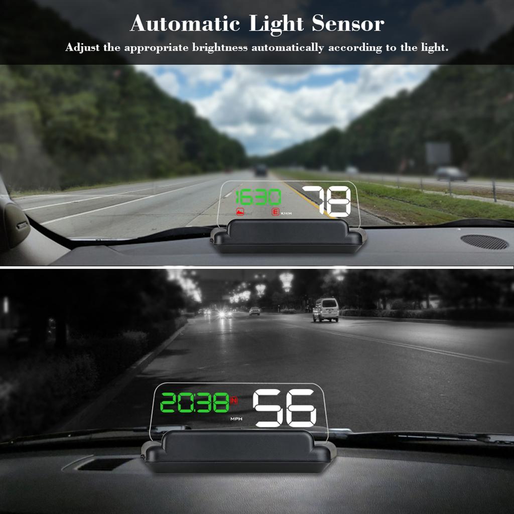 HUD Высокая четкость GPS Проектор Скорости Спидометр Четкий Шрифт Обороты Двигателя Часы Расход Топлива Портативный Автомобильный для Проекции на Лобовое Стекло