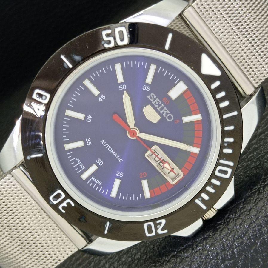 ЯПОНИЯ ВОССТАНОВЛЕННЫЕ SEIKO 5 МУЖСКИЕ АВТОМАТИЧЕСКИЕ 6309A НАРУЧНЫЕ ЧАСЫ С СИНИМ ЦИФЕРБЛАТОМ a426509-2
