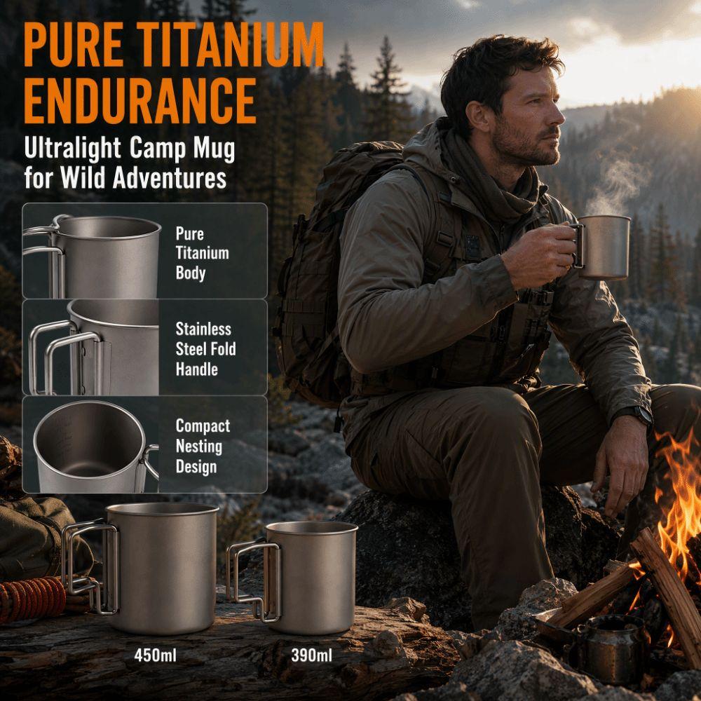 Durable Travel Coffee Mug Lightweight Outdoor Drinkware Reusable Camping Cup  Hiking