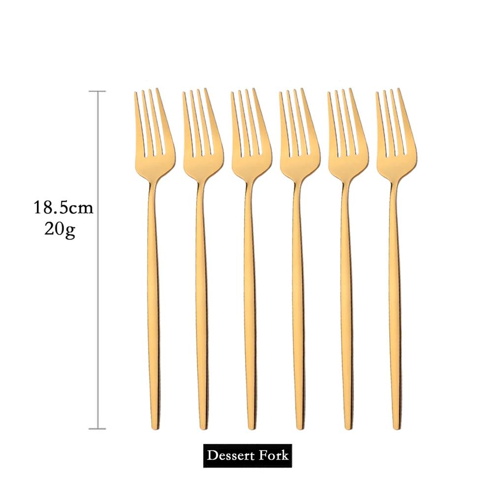 Набор из 6 десертных вилок из зеркальной нержавеющей стали, столовые приборы, черное столовое серебро, кухонные столовые приборы в западном стиле, столовые приборы для ресторана, вилки