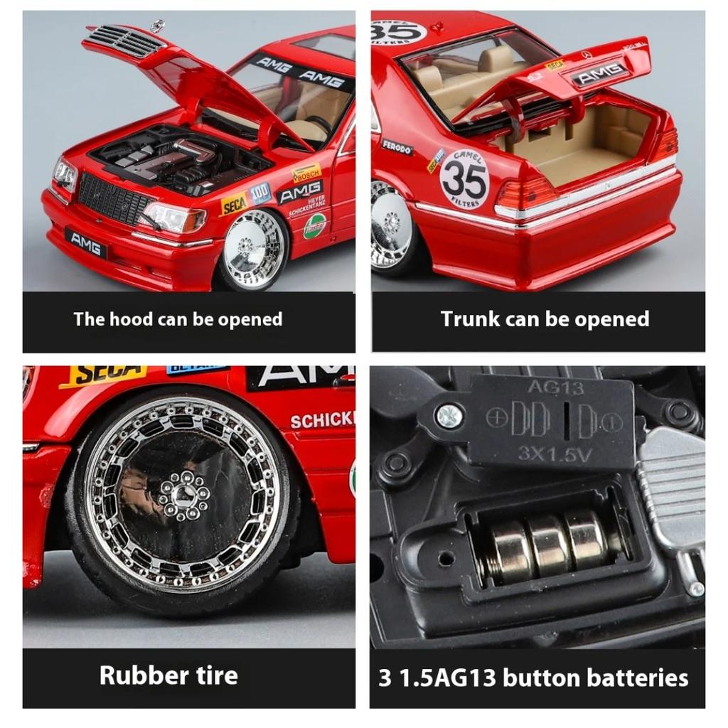 1/24 Mercedes Benz S W140 320SEL Модифицированная версия Сплав Литая модель автомобиля Украшение для компьютерного стола Подарок на день рождения для друга