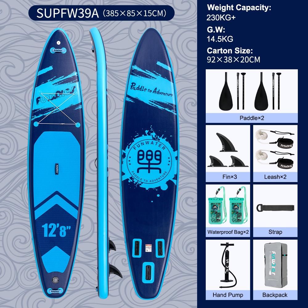 FunWater Stand Up Paddle Board Large Size 335×85×15CM Inflatable Paddling Board Surfboard Surf Sup Board Non-Slip  Paddle Board