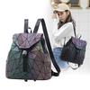 Women Bag Geometric Rhombus Laser Backpack Gradient Color Backpack Female Shoulder Bag Messenger Bag