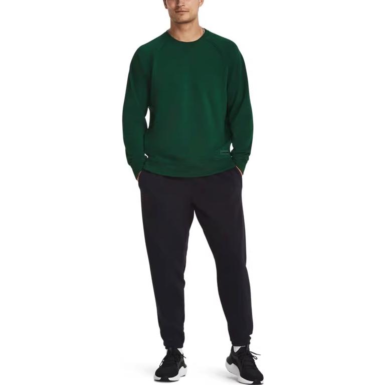 Under Armour Однотонный хлопковый трикотажный свитер с круглым вырезом для тренировок, мужской свитер, зеленый 1379685-322