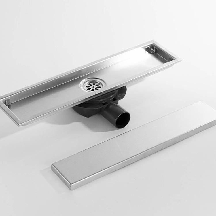 20CM High Quality 304 Stainless Steel Linear Floor Drain Long-lasting Bathroom Side Drainage with PP Strainer