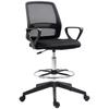 Drafting Chair, Ergonomic Tall Office Chair with Mesh Back, Lumbar Support, Adjustable Height and Foot Ring, Swivel Wheels, for Standing Desk, Black