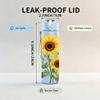 1PC Sunflower Yellow Flower Pattern 750ml Color Plastic Sports Water Bottle Leakproof Flip Straw Lid Suitable for Sports Office Home Use
