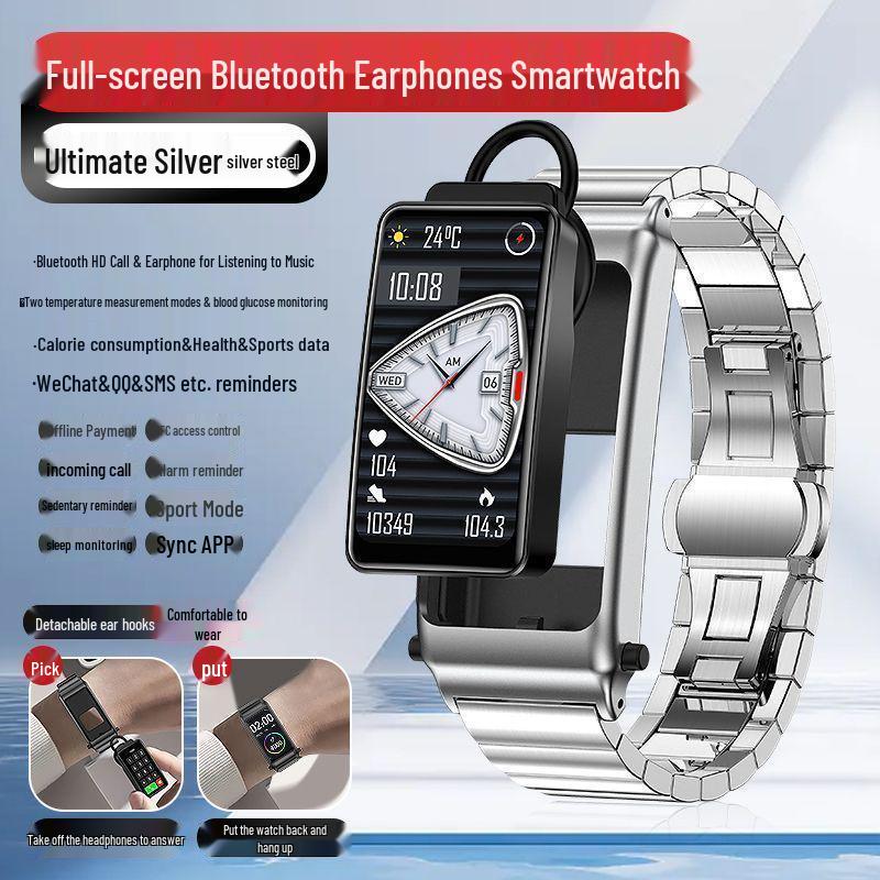 Умный браслет с NFC, Bluetooth-наушниками и функцией звонков, умные часы «два в одном» с возможностью офлайн-оплаты