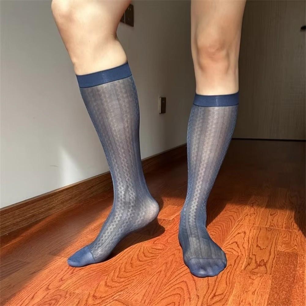 Ultra-thin Mid-tube Stocking Transparent Below Knee Calf Stockings Dress Socks Business Formal