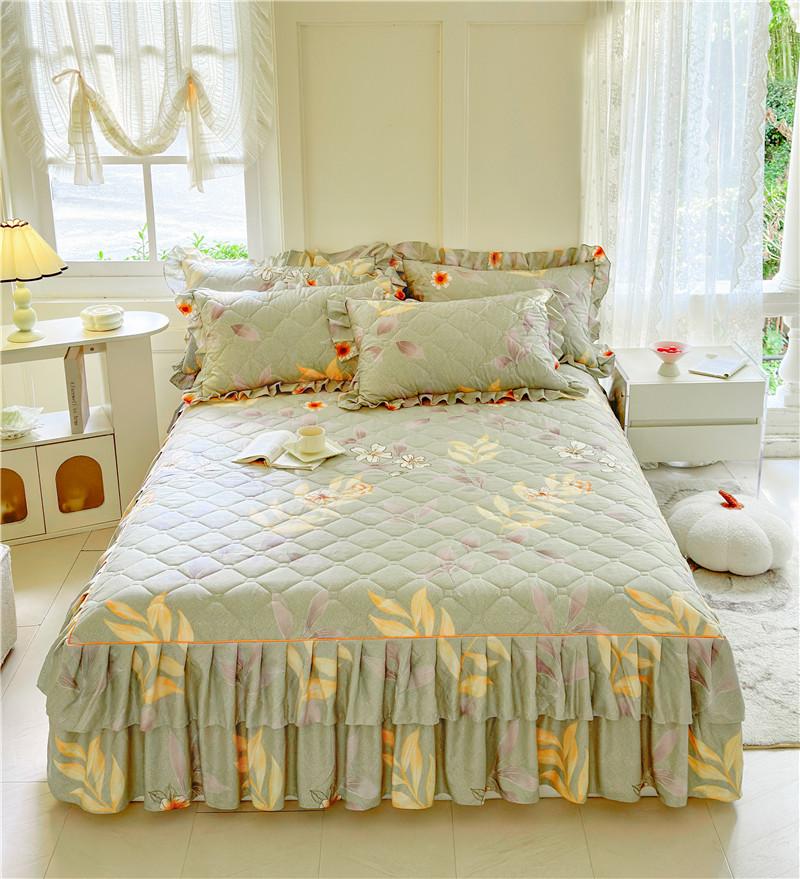 1 шт. Утолщенная Подзорная юбка для кровати в цветочном стиле Постельное белье Двухслойное кружевное покрывало для кровати Домашнее покрывало faldones de cama (Нет наволочки)