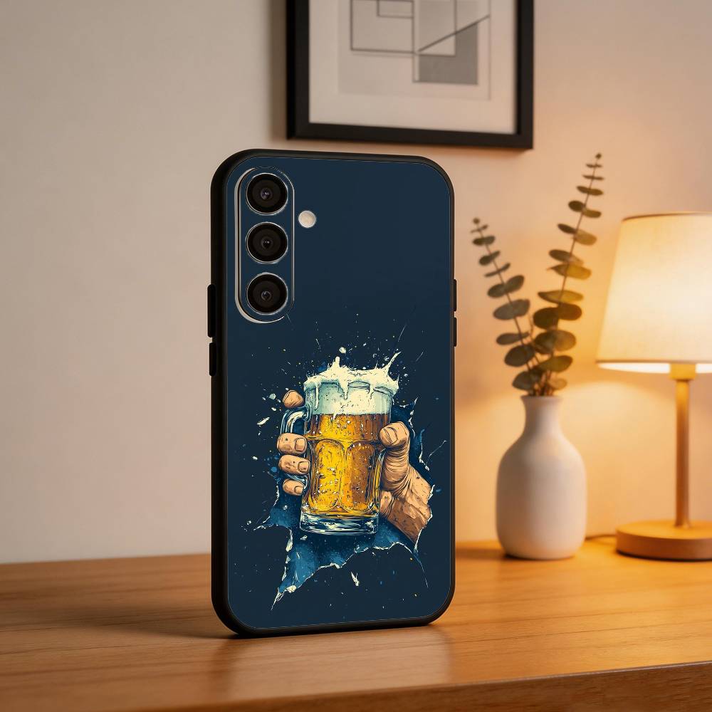 Чехол для телефона с изображением пива и алкоголя для Samsung A73, A21s, A22, A31, A32, A52, A53, A71, A80, Мягкий черный корпус