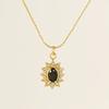 Stainless Steel Sunflower Zircon Bamboo Necklace High-grade Sporty Color-free Pendant All-match