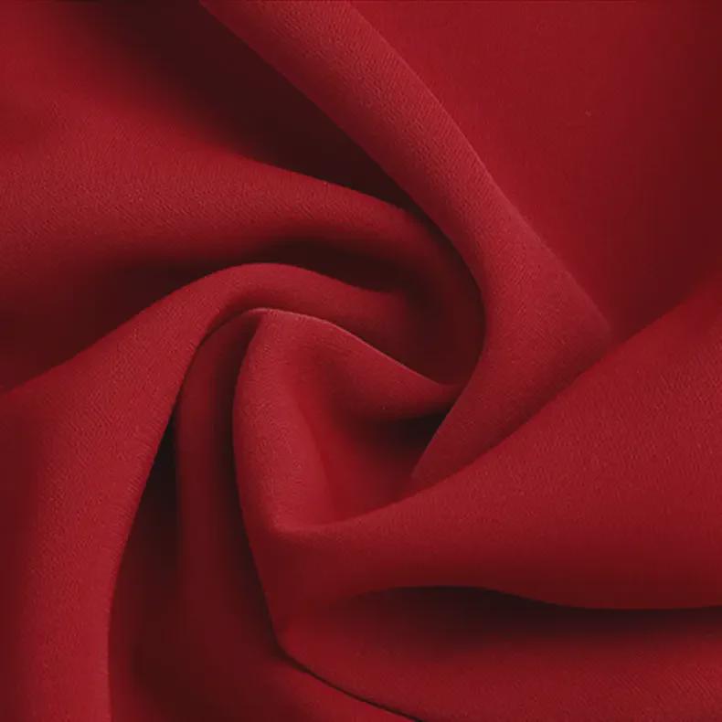 Wine Red V-Neck Chiffon Shirt: Stylish Ruffled Design, Slimming, Long-Sleeved, Ideal for Spring & Autumn.