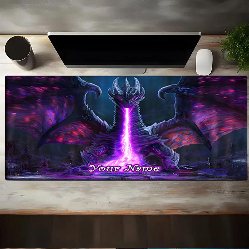 1PC Custom Name "Dragon's Mystic Flame" Mouse pad, keyboard and mouse desk pad, for computer notebook Birthday Gift For Any Room Or Office
