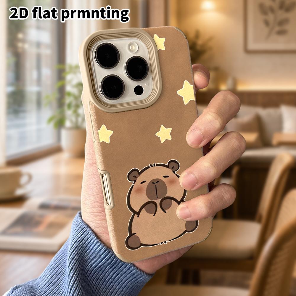 Phone Case: Lambskin 2D Flat Samsung Galaxy A34 A35 M05 M06 S20 S22 S21 FE Plus 5G Protective Case, Calm Capybara, Christmas and Halloween Gifts
