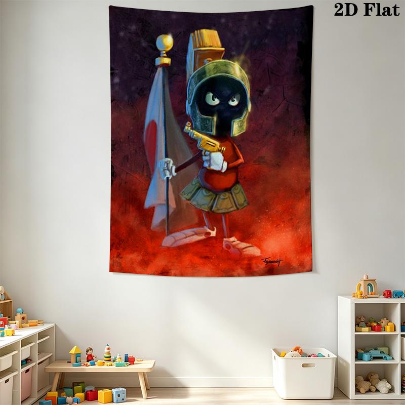 Marvin Martian Tapestry Space Adventure Tapestry Wallmounted Fashion Print Wall Decoration Christmas Gift Soft