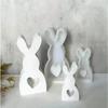 Easter Cute Rabbit Silicone Moulds Gypsum Car Mounted Incense Expanding Gypsum Decoration Mold Aromatherapy Candle Resin Molds
