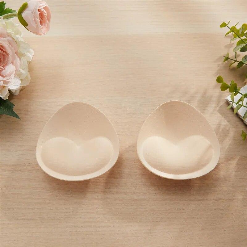 1 Pair Summer Swimsuit Padding Inserts Sponge Foam Bra Pads Women Chest Cups Breast Bra Bikini Inserts Chest Pad 2 Colors