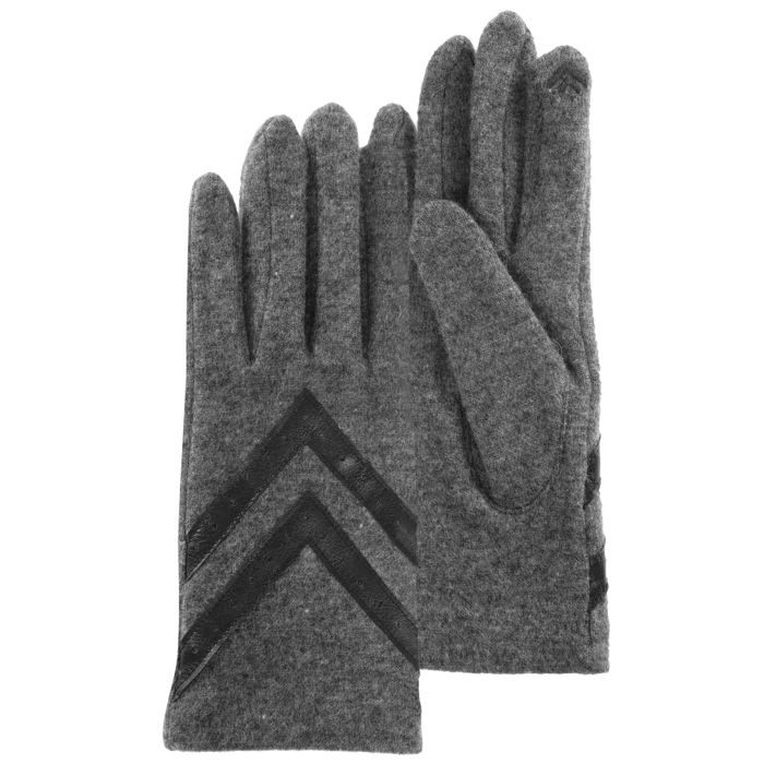 Isotoner Gants tactiles, chauds, en laine, non doublés gris chiné femme
