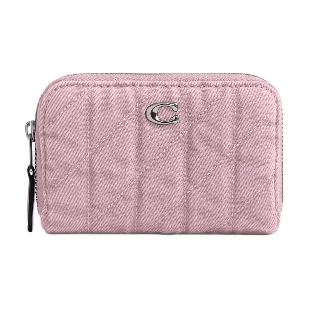 Coach Женский кошелек для карт Essential 11, стеганый, с дизайном Color Block, из кожи наппа, аксессуары, розовый CBF62-LHY24