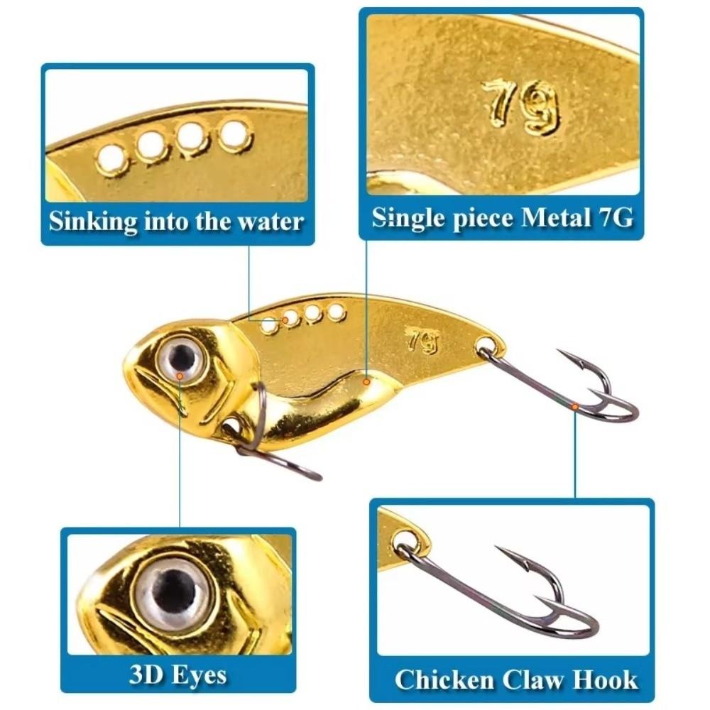 Metal Fishing Lures Wobble Rotating Lures Floating Baits Durable Vibration Bait  Fishing Tackle