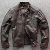 Bomikeronny Мотоциклетные куртки из 100% натуральной телячьей кожи Мужская кожаная куртка Толстая мотокуртка Зимняя куртка с рукавами 62-68 см Байкерское пальто