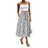 Women's Skirt Bohemian Flower Skirt Solid Color Casual Temperament With Pockets Skirt