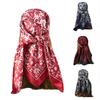 Women Neck Scarf Vintage Ethnic Style Contrast Color Square Shape Breathable Head Protection Soft Fabric Silky Women Head Wrap Female Headwear