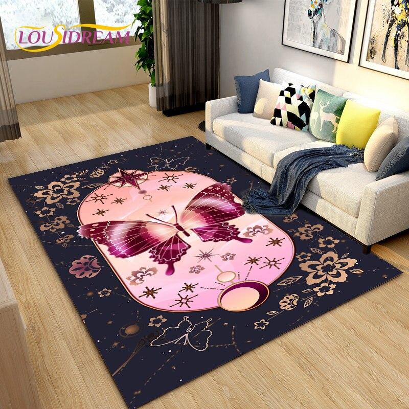 3D красочный коврик с бабочкой и цветком, ковер для гостиной, спальни, дивана для йоги, кухонный коврик для ванной комнаты, нескользящий напольный коврик