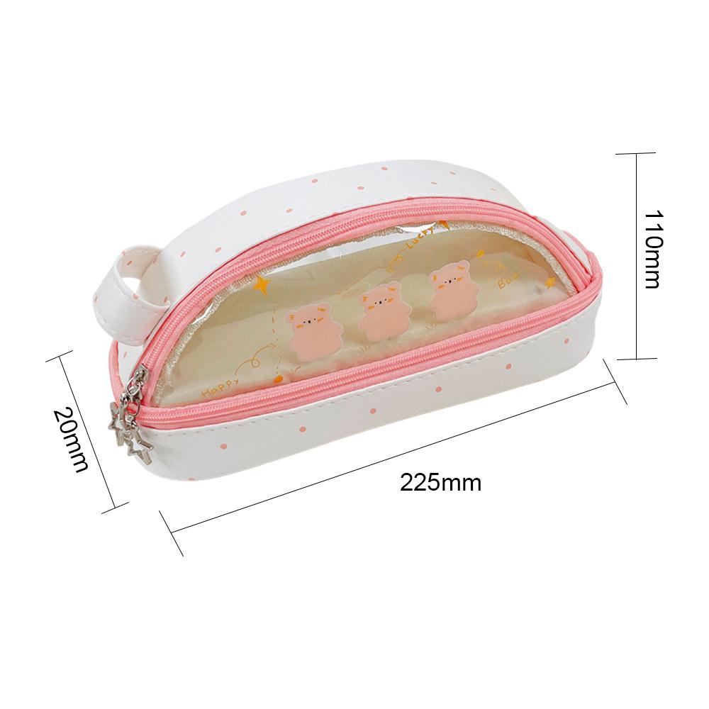 Двухслойный большой пенал для девочек и мальчиков, милый прозрачный пенал на молнии, эстетический пенал