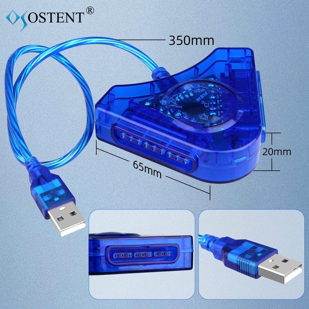 Двойной USB-адаптер, кабель-конвертер для Sony PlayStation 1/2 PS One PSX, проводной контроллер, геймпад, джойстик для ПК, ноутбука