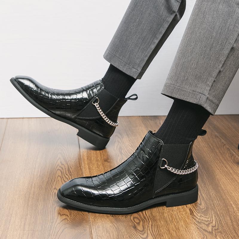 Мужские высокие деловые кожаные туфли, мужские лоферы, кроссовки 2024 года, осенние мокасины с крокодиловым узором, дышащая повседневная обувь