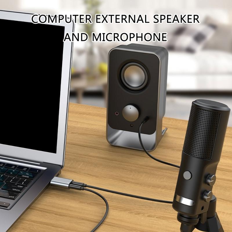 Качественный разветвитель звука, USB C разветвитель для двух наушников USB C на двойной 3,5 мм гнездо для прослушивания USB C разветвитель
