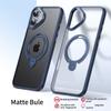 KEYSION Прозрачный матовый чехол для MagSafe для iPhone 16 16 Plus с вращающимся на 360 ° магнитным кольцом-подставкой, противоударная задняя крышка для телефона