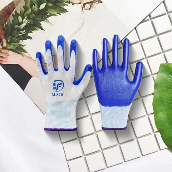 12 пар рабочих перчаток с регулируемым запястьем, пятью пальцами, противоскользящие, толстые, износостойкие, безопасная работа