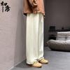 Men's Loose Fit Straight Leg Drape Casual Trousers