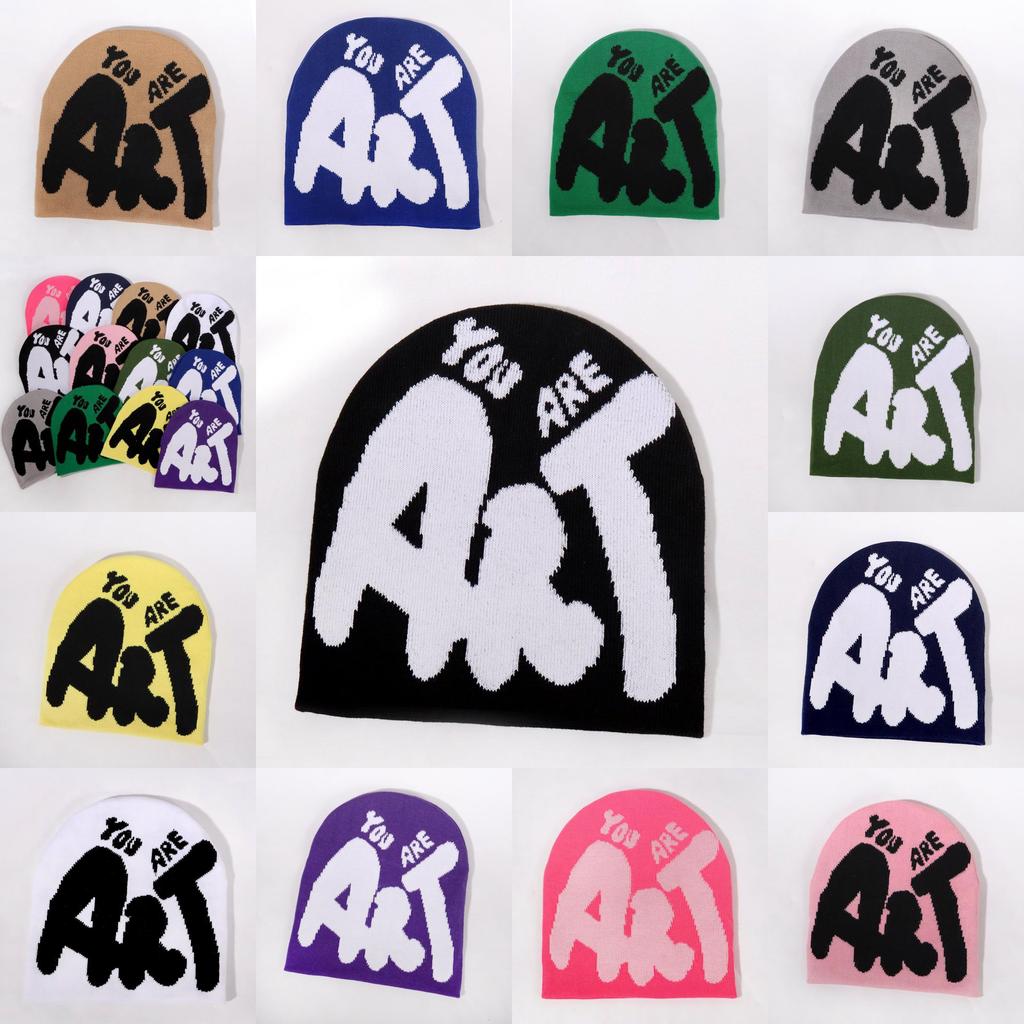 Knit Minimalist Hat With Alphabet Design For Men Women Winter Fashion Accessory