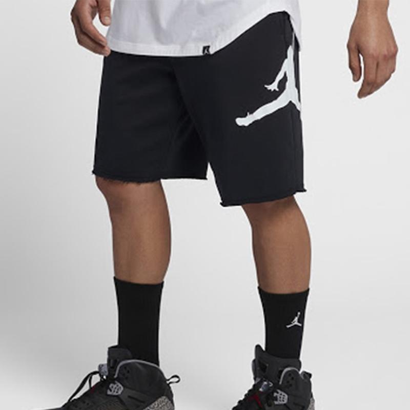 Jordan Спортивные вязаные шорты Air Jumpman с большим логотипом, мужские брюки, черные AQ3116-010