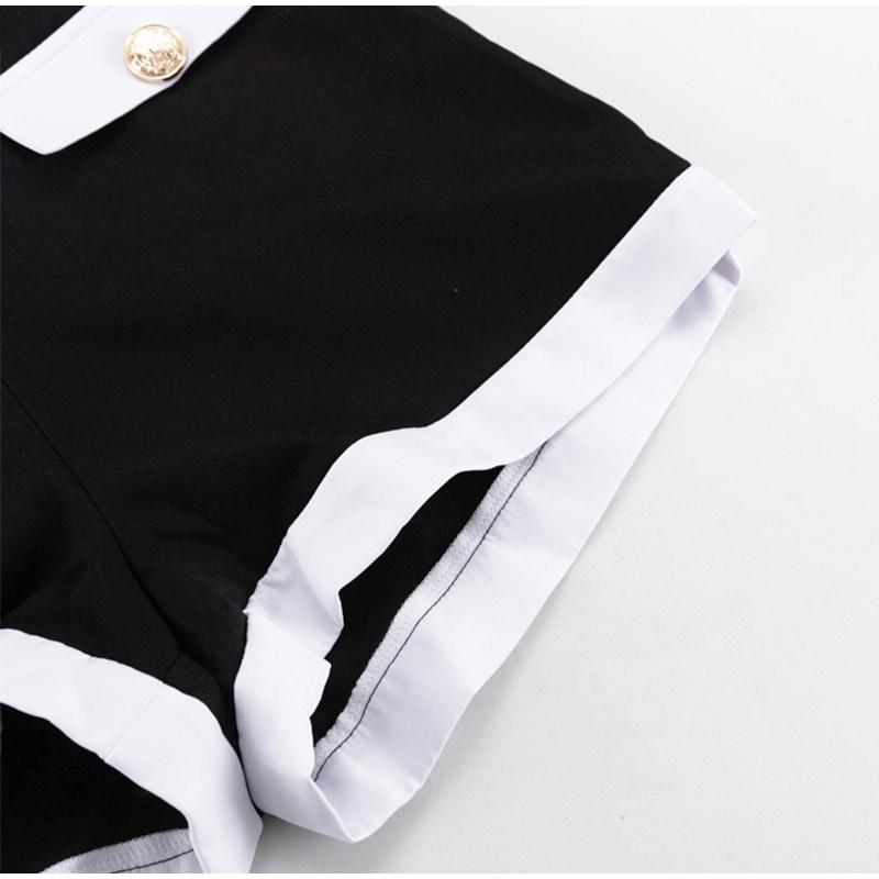 Узкий контрастный комплект пальто и шорт, женский однобортный топ с длинным рукавом, шорты с высокой талией, новинка 2025 года, элегантный женский костюм