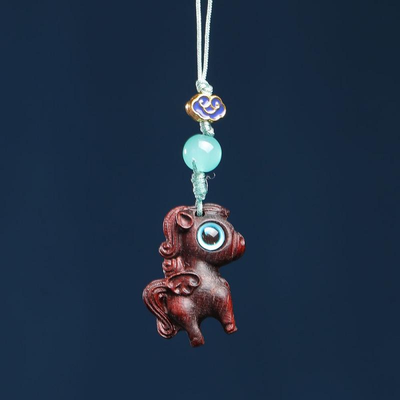 Cliff Cypress Zodiac Wood Carving Pendant Keychain