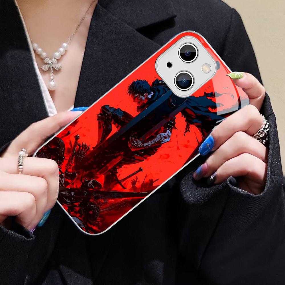 Чехол для телефона с изображением аниме Berserk для IPhone 14 13 12 Mini 11 Pro XS Max X XR 14 Plus Закаленное стекло