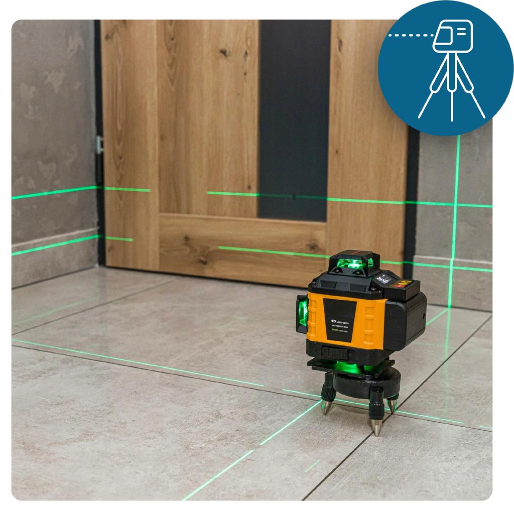 Cross Line Laser Level 360 Tripod Pendulum Lock 16 Lines