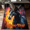 1PC Custom Name Colorful Horse Portrait Theme Floor Mat Ideal for Living Room, Game Rooms, Office, Bedroom,Floor Mat Playful Design