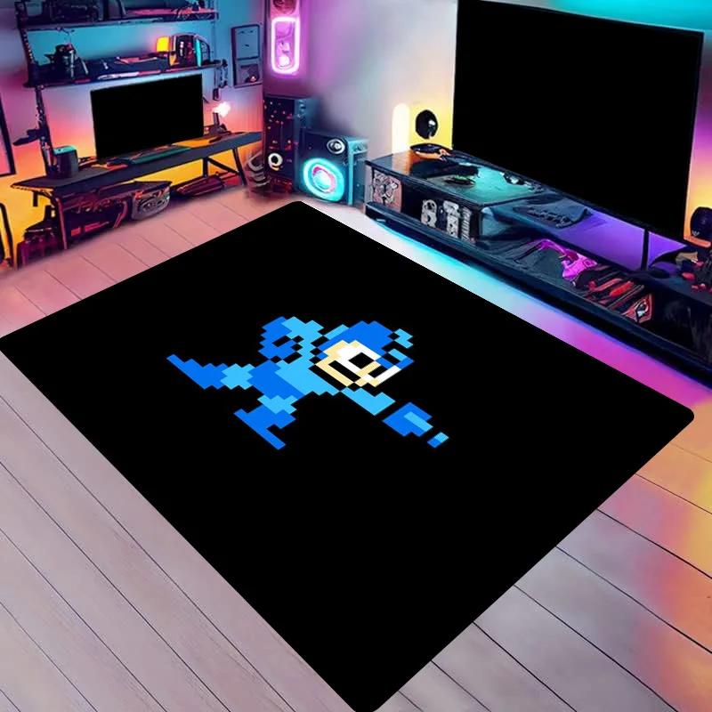 Stylish European and American Series Living Room Robot Game Carpet Mat M-Megaman Pattern Rugs Tent Mats