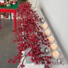 Cross-border Holiday Decor: Red Berry Vine for Christmas and New Year - Perfect for Fireplace, Tabletop, and Landscaping