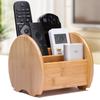 Бамбуковый и деревянный настольный органайзер с выдвижными ящиками для телефонов, косметики и пультов