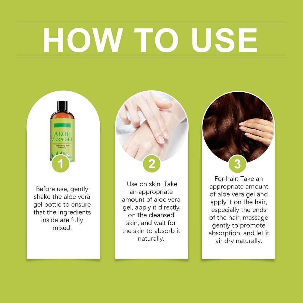 Aloe Gel Moisturizing Skin Nourishing Hair Body Face Smooth Refreshing Gel 100ml