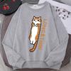 Веселая стройная оранжевая кошечка с милым принтом, толстовка с капюшоном для мужчин и женщин, свободная, удобная, с капюшоном с круглым вырезом, одежда