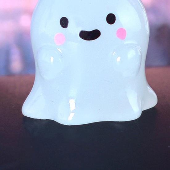 5Pcs/Set Halloween Ornament Pumpkin Ghost Shape Miniature Resin Figure Weather-Resistant Glow In The Dark Landscape Statues